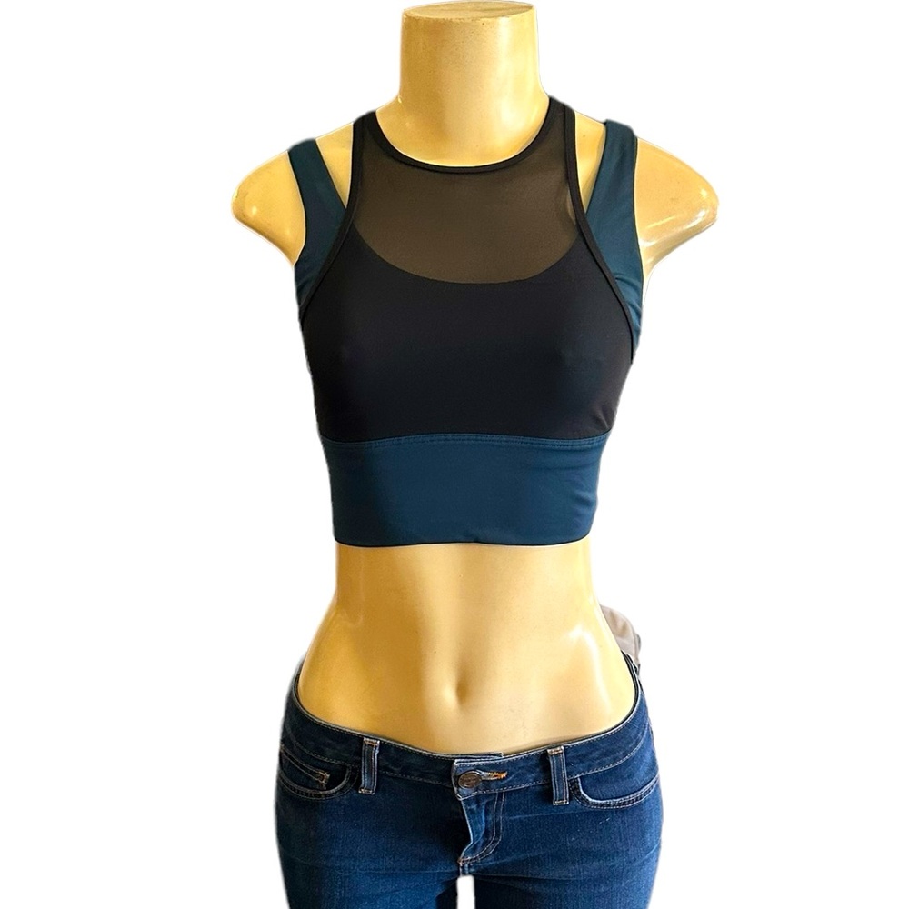Lululemon Double Tap Bra II Size 4 A/B cup Submarine Black dark green BLK 47524